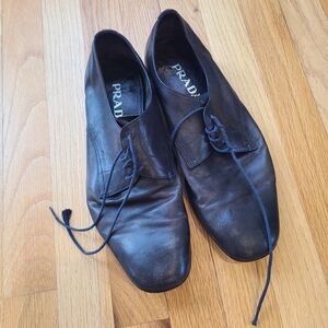 Prada Men's Black Leather Shoes